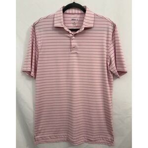 Johnnie O Polo Shirt Mens‎ Small Pink Striped Golf Stretch Logo